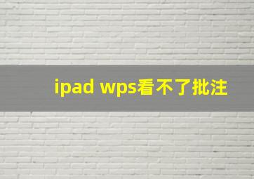 ipad wps看不了批注